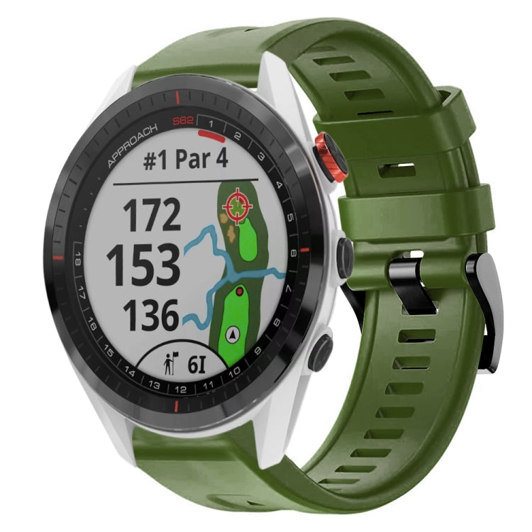 Cinturino in silicone tinta unita con fibbia in metallo, For  Garmin Instinct, For Garmin Approach S62, For Garmin Fenix 6 GPS