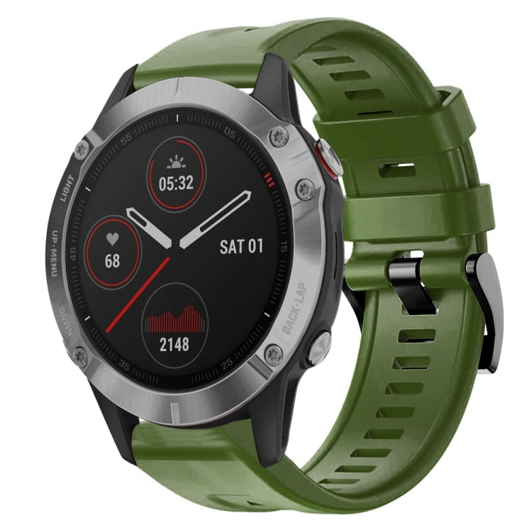 Cinturino in silicone tinta unita con fibbia in metallo, For  Garmin Instinct, For Garmin Approach S62, For Garmin Fenix 6 GPS