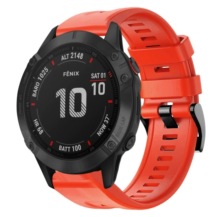 Cinturino in silicone tinta unita con fibbia in metallo, For Garmin Fenix 6 Pro GPS, For Garmin Fenix 6 Sapphire GPS, For Garmin Fenix 5