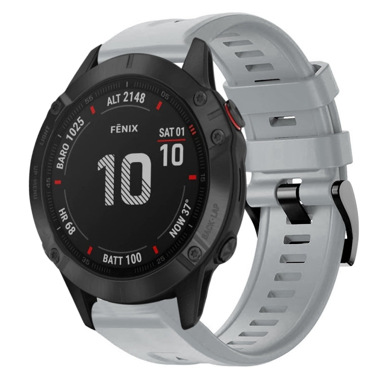 Cinturino in silicone tinta unita con fibbia in metallo, For Garmin Fenix 6 Pro GPS, For Garmin Fenix 6 Sapphire GPS, For Garmin Fenix 5