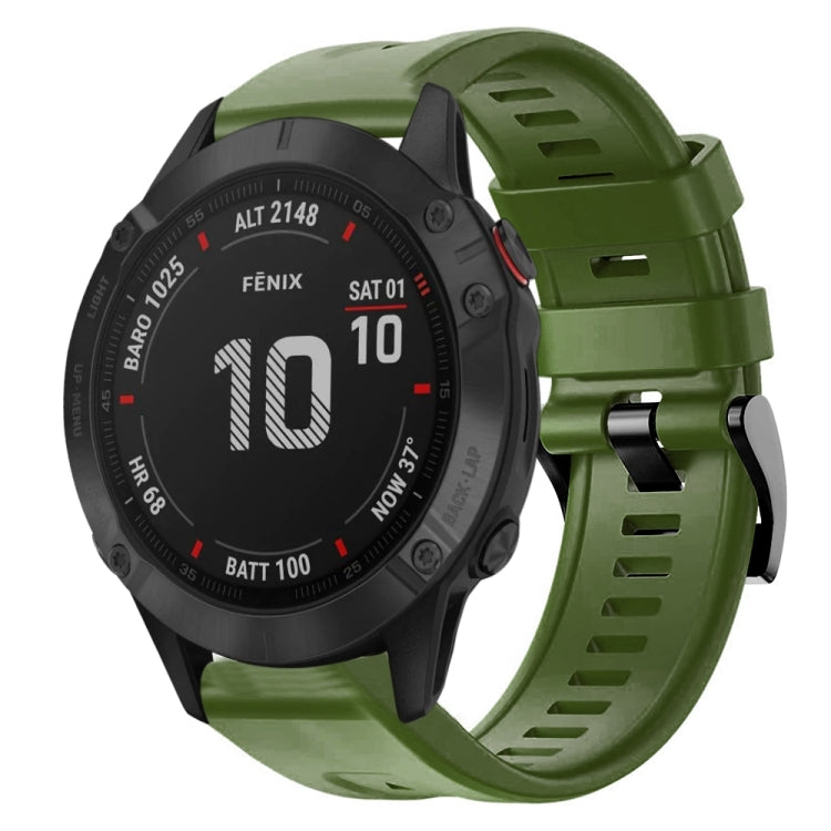Cinturino in silicone tinta unita con fibbia in metallo, For Garmin Fenix 6 Pro GPS, For Garmin Fenix 6 Sapphire GPS, For Garmin Fenix 5