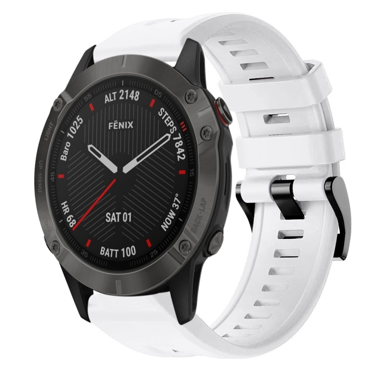 Cinturino in silicone tinta unita con fibbia in metallo, For Garmin Fenix 6 Pro GPS, For Garmin Fenix 6 Sapphire GPS, For Garmin Fenix 5