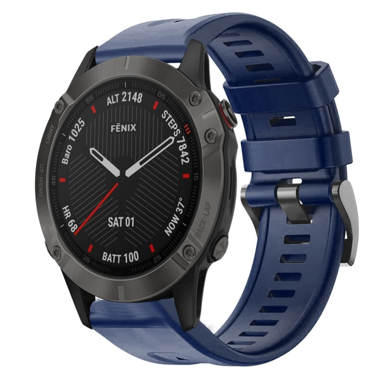 Cinturino in silicone tinta unita con fibbia in metallo, For Garmin Fenix 6 Pro GPS, For Garmin Fenix 6 Sapphire GPS, For Garmin Fenix 5
