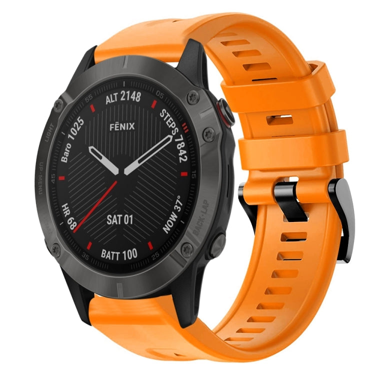 Cinturino in silicone tinta unita con fibbia in metallo, For Garmin Fenix 6 Pro GPS, For Garmin Fenix 6 Sapphire GPS, For Garmin Fenix 5