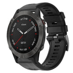 Cinturino in silicone tinta unita con fibbia in metallo, For Garmin Fenix 6 Pro GPS, For Garmin Fenix 6 Sapphire GPS, For Garmin Fenix 5