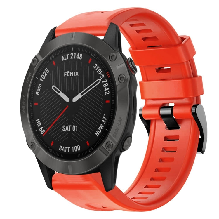 Cinturino in silicone tinta unita con fibbia in metallo, For Garmin Fenix 6 Pro GPS, For Garmin Fenix 6 Sapphire GPS, For Garmin Fenix 5
