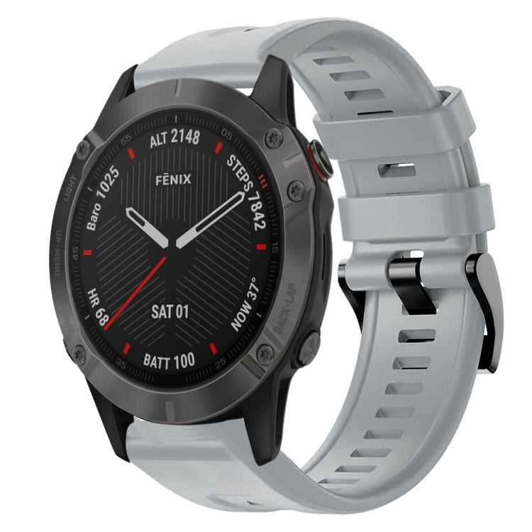 Cinturino in silicone tinta unita con fibbia in metallo, For Garmin Fenix 6 Pro GPS, For Garmin Fenix 6 Sapphire GPS, For Garmin Fenix 5