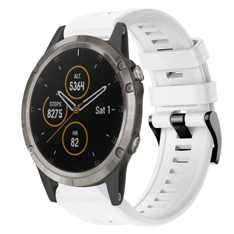 Cinturino in silicone tinta unita con fibbia in metallo, For Garmin Fenix 6 Pro GPS, For Garmin Fenix 6 Sapphire GPS, For Garmin Fenix 5