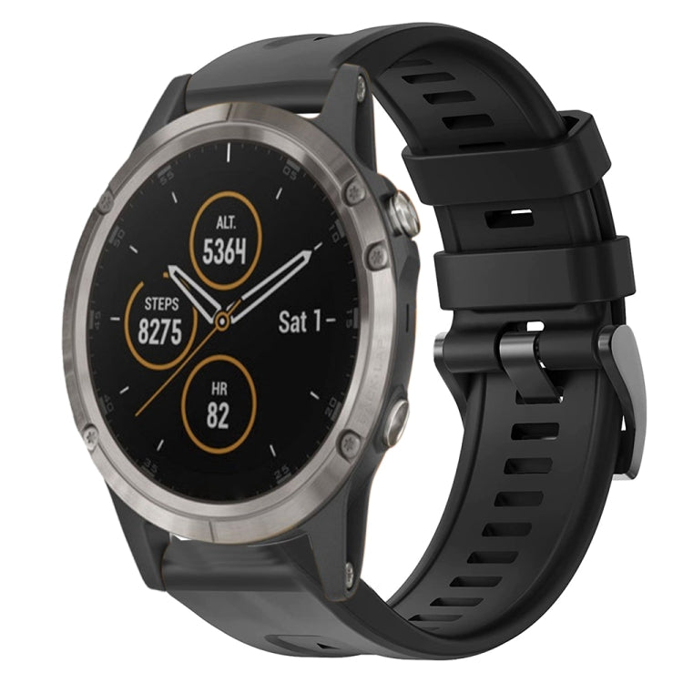 Cinturino in silicone tinta unita con fibbia in metallo, For Garmin Fenix 6 Pro GPS, For Garmin Fenix 6 Sapphire GPS, For Garmin Fenix 5
