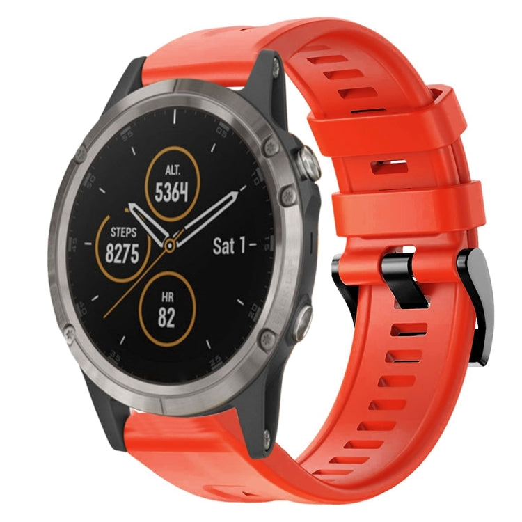 Cinturino in silicone tinta unita con fibbia in metallo, For Garmin Fenix 6 Pro GPS, For Garmin Fenix 6 Sapphire GPS, For Garmin Fenix 5
