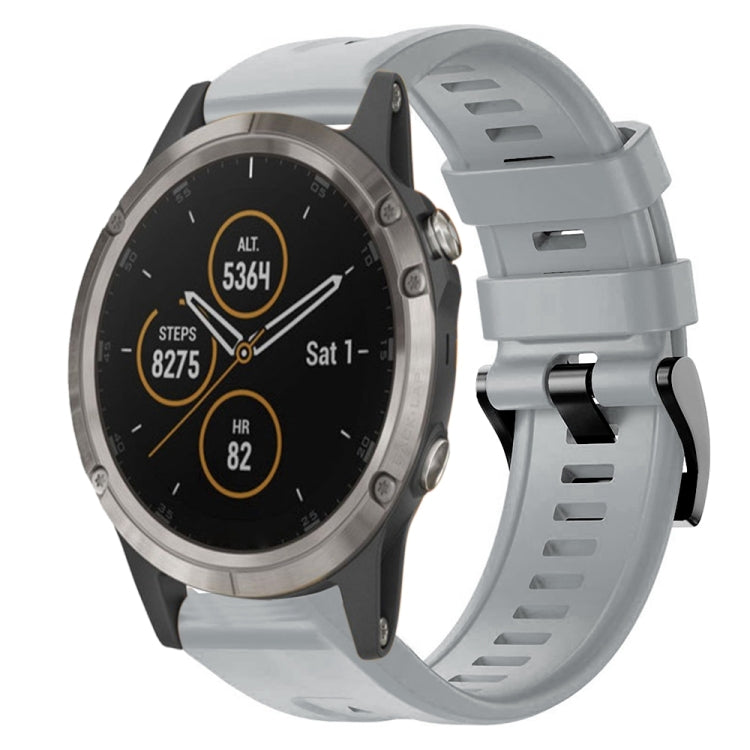 Cinturino in silicone tinta unita con fibbia in metallo, For Garmin Fenix 6 Pro GPS, For Garmin Fenix 6 Sapphire GPS, For Garmin Fenix 5
