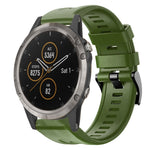 Cinturino in silicone tinta unita con fibbia in metallo, For Garmin Fenix 6 Pro GPS, For Garmin Fenix 6 Sapphire GPS, For Garmin Fenix 5