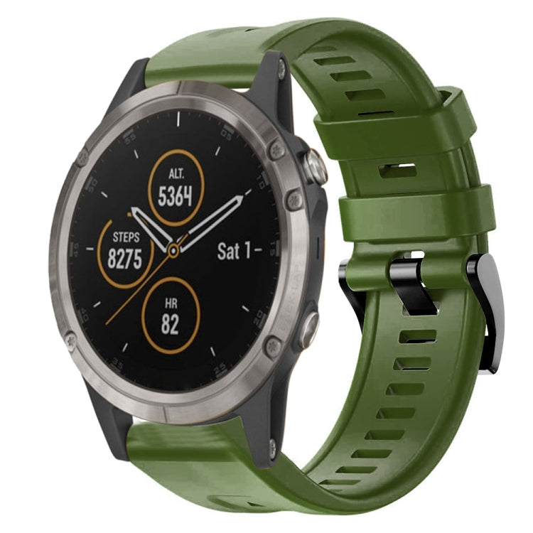 Cinturino in silicone tinta unita con fibbia in metallo, For Garmin Fenix 6 Pro GPS, For Garmin Fenix 6 Sapphire GPS, For Garmin Fenix 5