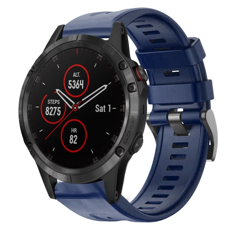 Cinturino in silicone tinta unita con fibbia in metallo, For Garmin Fenix 5 plus, For Garmin Quatix 5, For Garmin Quatix 5 Sapphire
