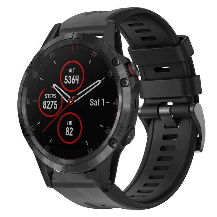 Cinturino in silicone tinta unita con fibbia in metallo, For Garmin Fenix 5 plus, For Garmin Quatix 5, For Garmin Quatix 5 Sapphire