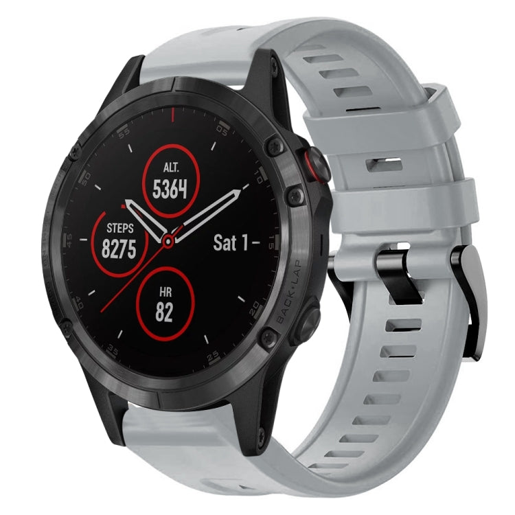Cinturino in silicone tinta unita con fibbia in metallo, For Garmin Fenix 5 plus, For Garmin Quatix 5, For Garmin Quatix 5 Sapphire