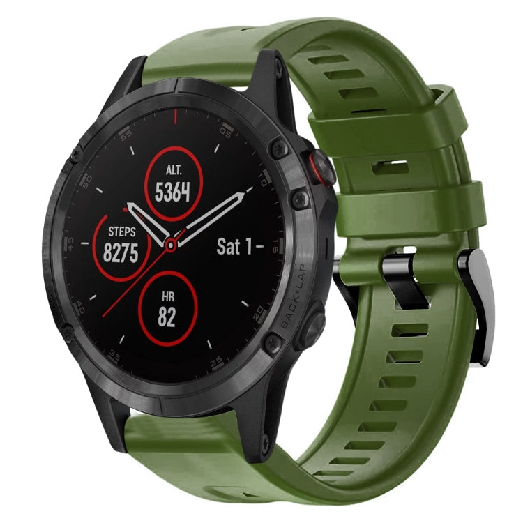 Cinturino in silicone tinta unita con fibbia in metallo, For Garmin Fenix 5 plus, For Garmin Quatix 5, For Garmin Quatix 5 Sapphire