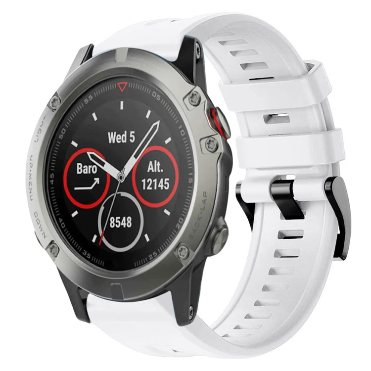 Cinturino in silicone tinta unita con fibbia in metallo, For Garmin Fenix 5 plus, For Garmin Quatix 5, For Garmin Quatix 5 Sapphire