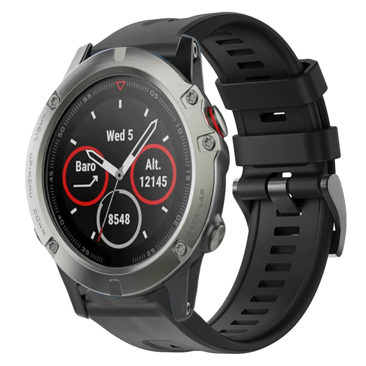 Cinturino in silicone tinta unita con fibbia in metallo, For Garmin Fenix 5 plus, For Garmin Quatix 5, For Garmin Quatix 5 Sapphire