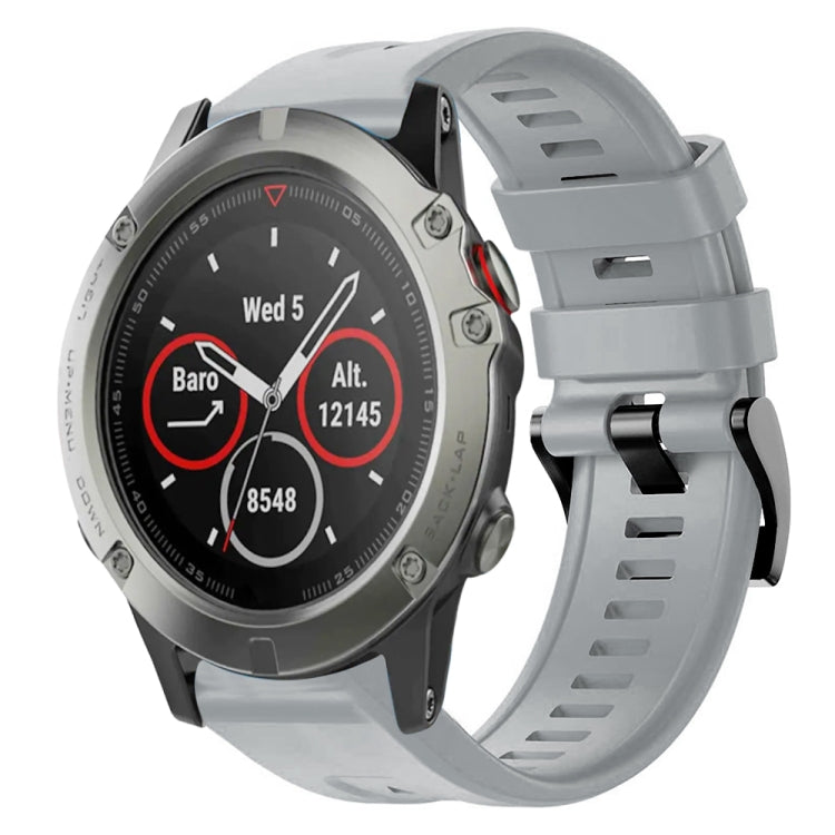 Cinturino in silicone tinta unita con fibbia in metallo, For Garmin Fenix 5 plus, For Garmin Quatix 5, For Garmin Quatix 5 Sapphire