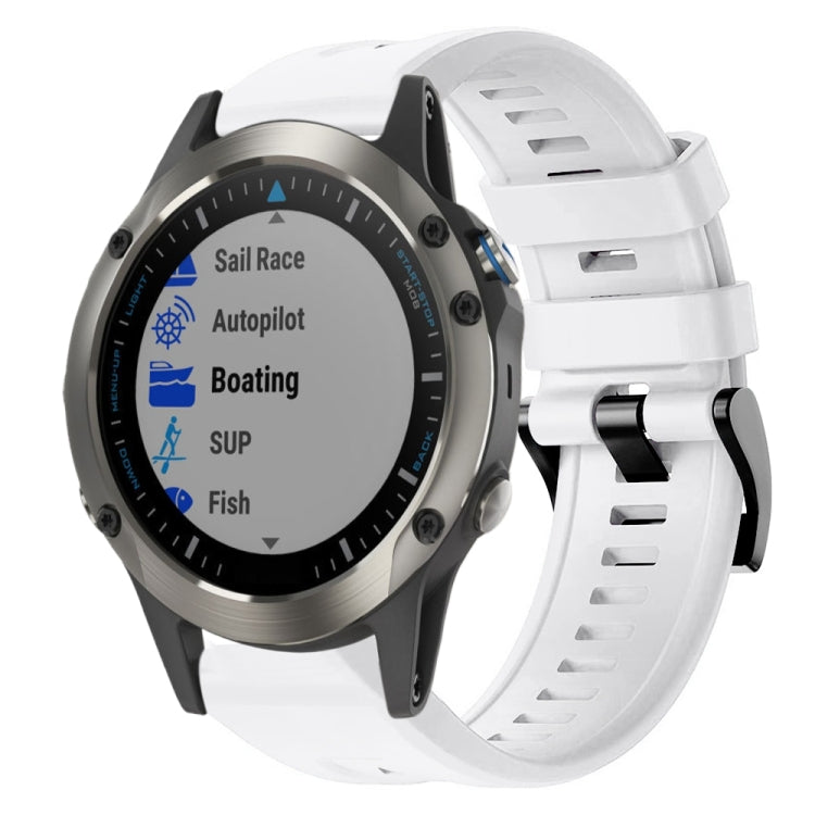 Cinturino in silicone tinta unita con fibbia in metallo, For Garmin Fenix 5 plus, For Garmin Quatix 5, For Garmin Quatix 5 Sapphire