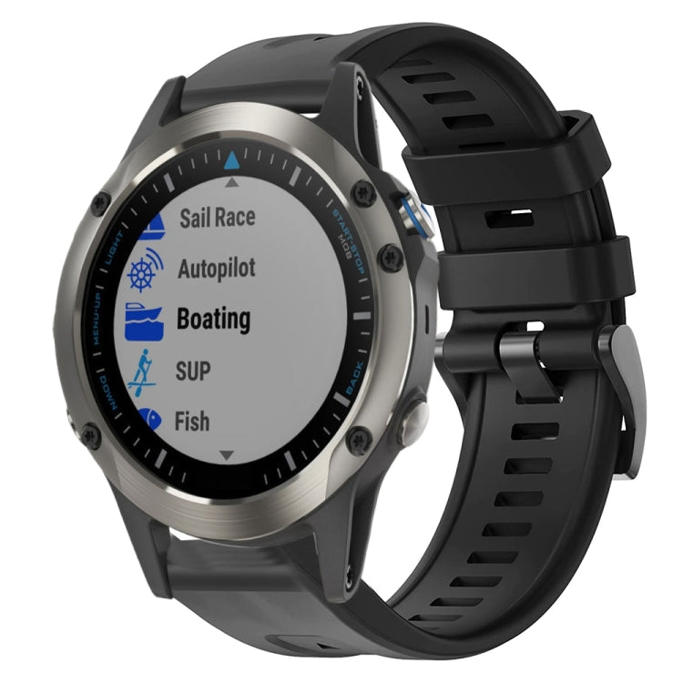 Cinturino in silicone tinta unita con fibbia in metallo, For Garmin Fenix 5 plus, For Garmin Quatix 5, For Garmin Quatix 5 Sapphire
