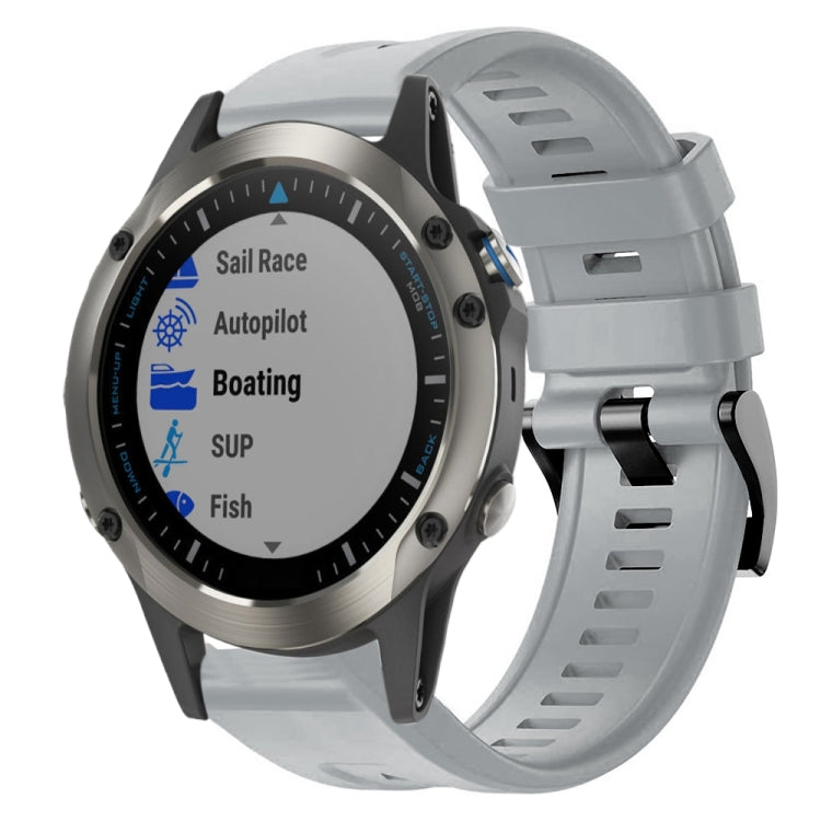 Cinturino in silicone tinta unita con fibbia in metallo, For Garmin Fenix 5 plus, For Garmin Quatix 5, For Garmin Quatix 5 Sapphire