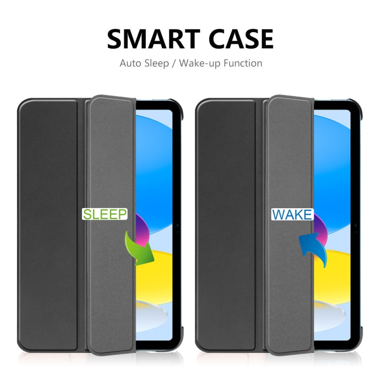 Per iPad 10.2 2022 ENKAY Tri-fold Custer Texture Custodia Smart con supporto in pelle, For iPad 10th Gen 10.9 2022