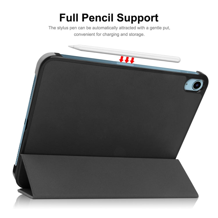Per iPad 10.2 2022 ENKAY Tri-fold Custer Texture Custodia Smart con supporto in pelle, For iPad 10th Gen 10.9 2022