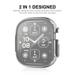 Per Apple Watch Ultra 49mm ENKAY Custodia morbida in TPU trasparente a copertura totale con pellicola per schermo