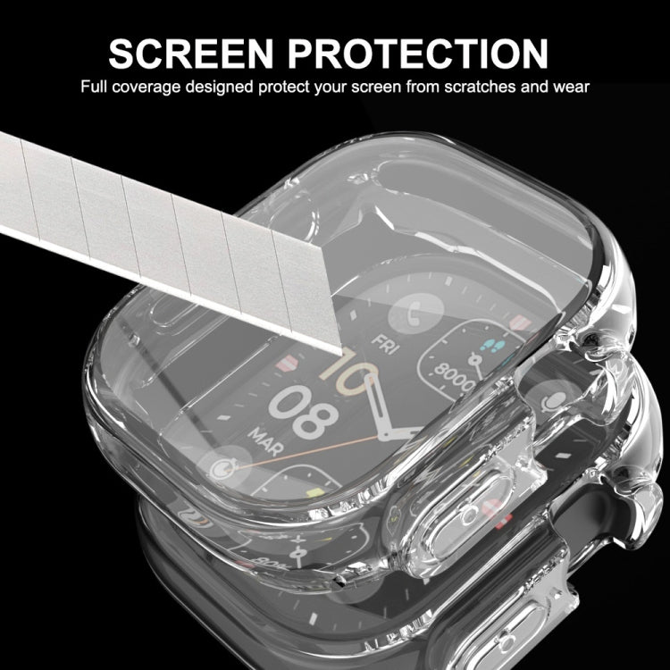 Per Apple Watch Ultra 49mm ENKAY Custodia morbida in TPU trasparente a copertura totale con pellicola per schermo