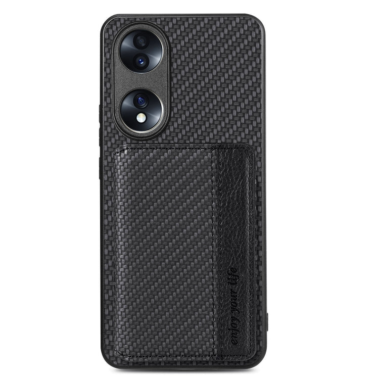 Per Honor 70 Custodia per telefono con borsa per carte magnetiche in fibra di carbonio