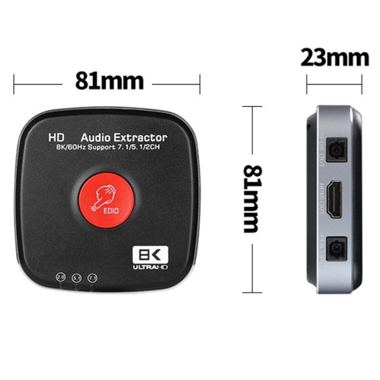AYSA-11V21 8K/60Hz YbCr420 HDR10 Uscita 7.1 Separatore audio HDMI8K Separatore audio 2.1, HDMI8K Audio Separator