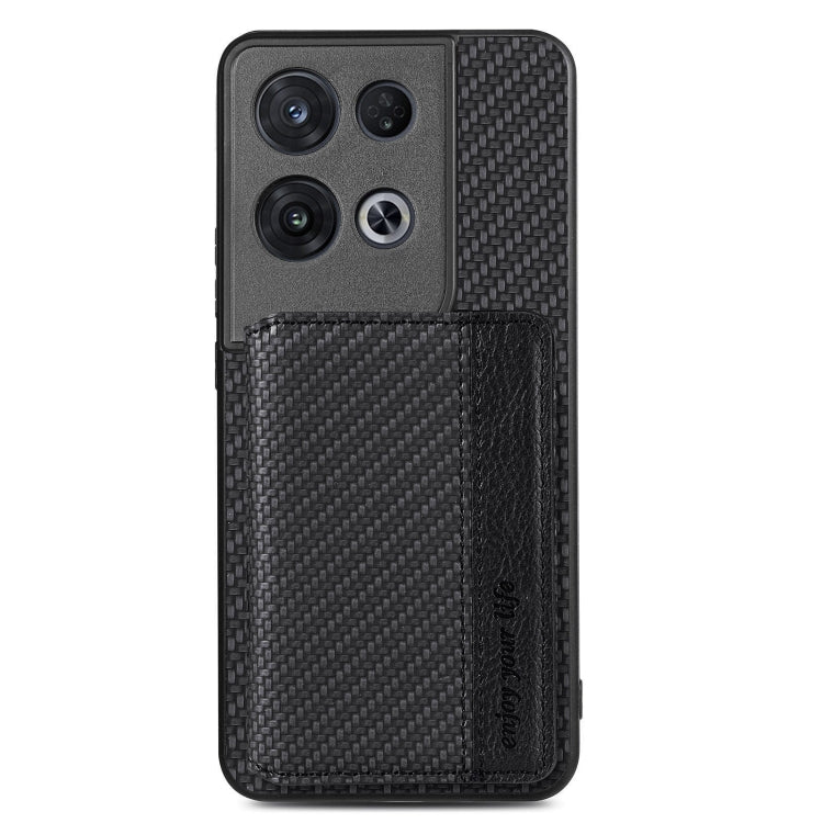 Per OPPO Reno 8 Pro Custodia per telefono con borsa magnetica in fibra di carbonio