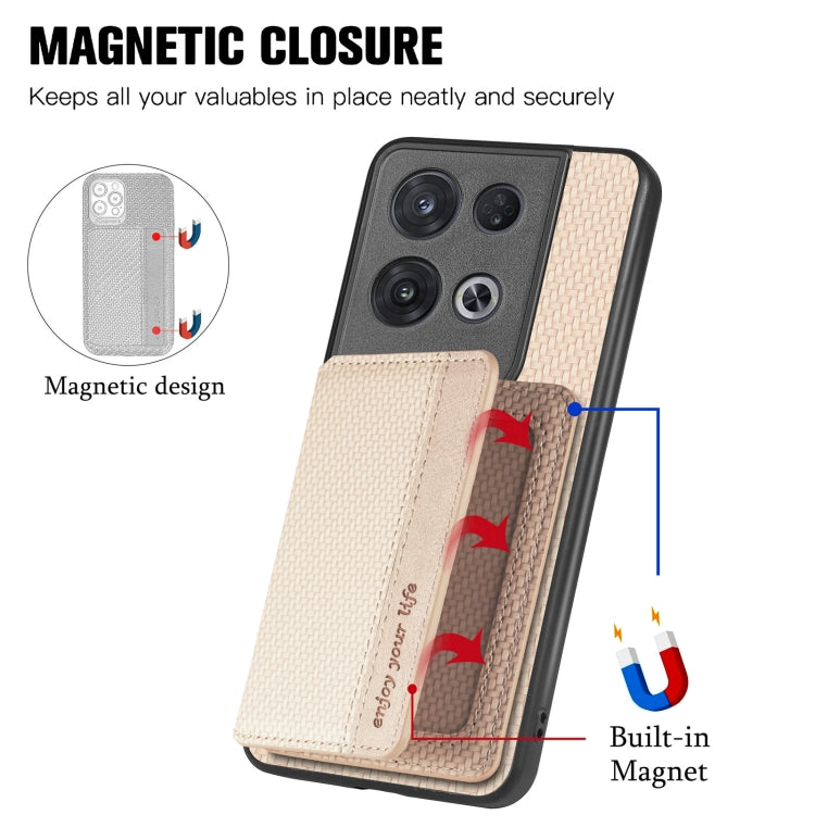 Per OPPO Reno 8 Pro Custodia per telefono con borsa magnetica in fibra di carbonio
