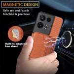 Per OPPO Reno 8 Pro Custodia per telefono con borsa magnetica in fibra di carbonio