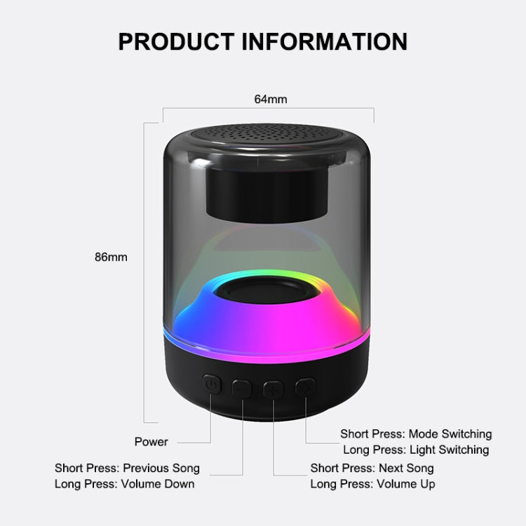 ENKAY Hat-Prince Altoparlante Bluetooth wireless portatile con luce RGB, S, L