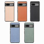 Per la custodia del telefono con cover posteriore in pelle con texture in fibra di carbonio Google Pixel 7, For Google Pixel 7