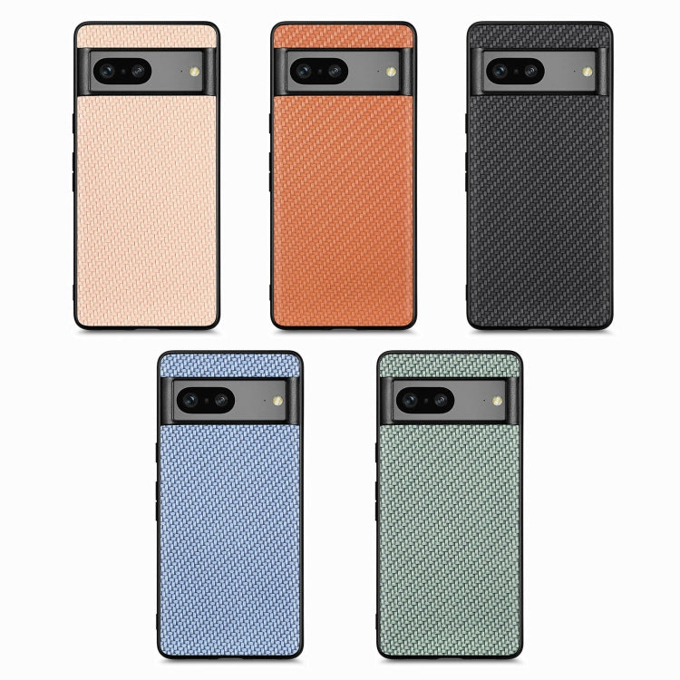 Per la custodia del telefono con cover posteriore in pelle con texture in fibra di carbonio Google Pixel 7, For Google Pixel 7