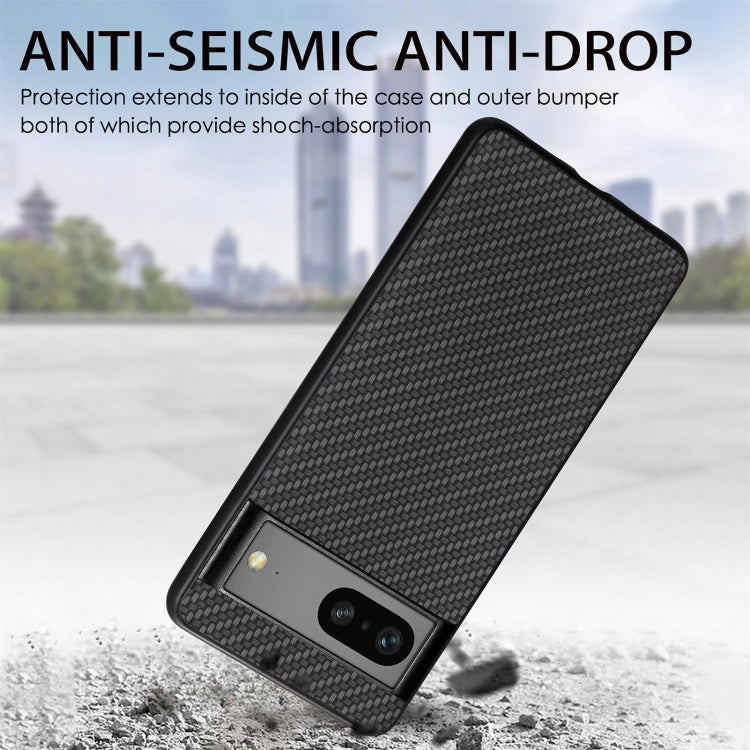 Per la custodia del telefono con cover posteriore in pelle con texture in fibra di carbonio Google Pixel 7, For Google Pixel 7