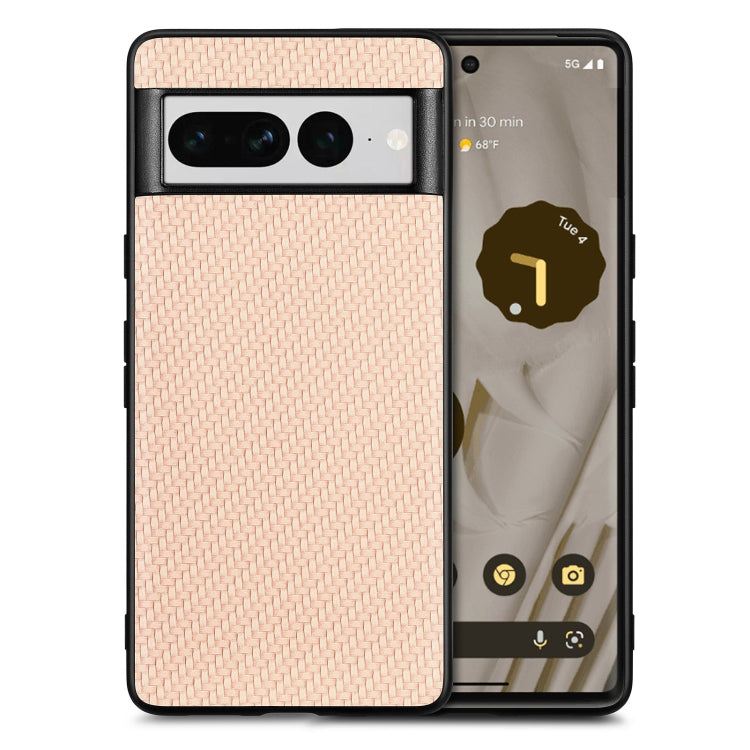 Per Google Pixel 7 Pro Custodia per telefono con cover posteriore in pelle con texture in fibra di carbonio, For Google Pixel 7 Pro