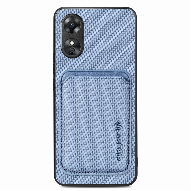 Per OPPO A17 Pro Custodia per telefono Magsafe in pelle in fibra di carbonio