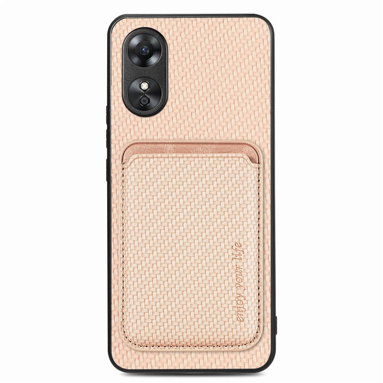 Per OPPO A17 Pro Custodia per telefono Magsafe in pelle in fibra di carbonio