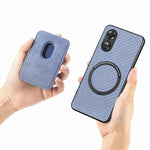 Per OPPO A17 Pro Custodia per telefono Magsafe in pelle in fibra di carbonio