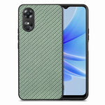 Custodia per telefono con cover posteriore in pelle con texture in fibra di carbonio per OPPO A17