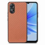 Custodia per telefono con cover posteriore in pelle con texture in fibra di carbonio per OPPO A17