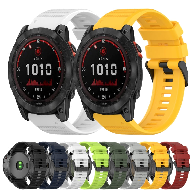 Cinturino in silicone a trama orizzontale da 26 mm con strumento di rimozione, For Garmin Fenix 7X, For Garmin Fenix 7X Solar, For Garmin Tactix Delta