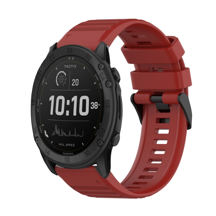 Cinturino in silicone a trama orizzontale da 26 mm con strumento di rimozione, For Garmin Fenix 7X, For Garmin Fenix 7X Solar, For Garmin Tactix Delta