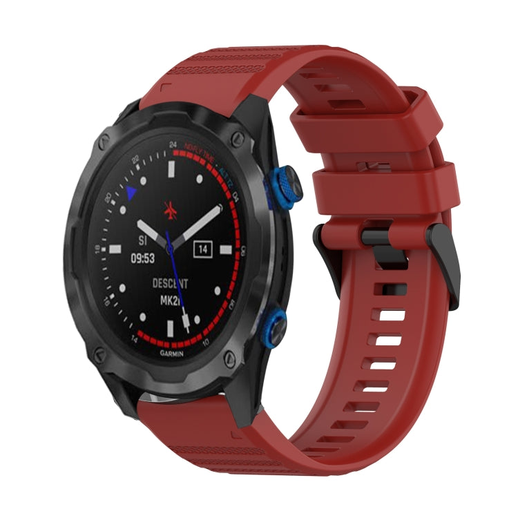 Cinturino in silicone a trama orizzontale da 26 mm con strumento di rimozione, For Garmin Descent MK 2, For Garmin Descent MK 2i