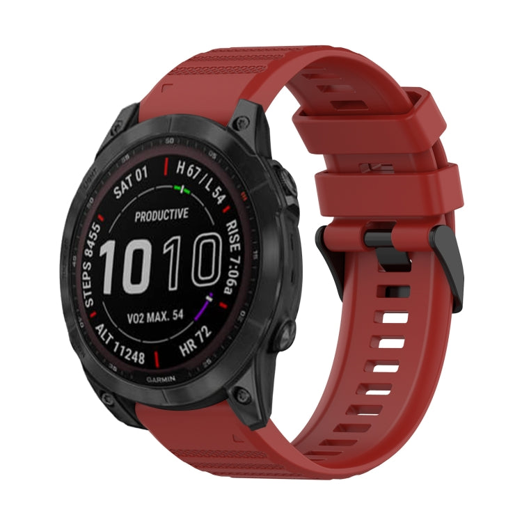 Cinturino in silicone a trama orizzontale da 22 mm con strumento di rimozione, For Garmin Fenix 7, For Garmin Fenix 7 Solar, For Garmin Fenix 7 Sapphire Solar